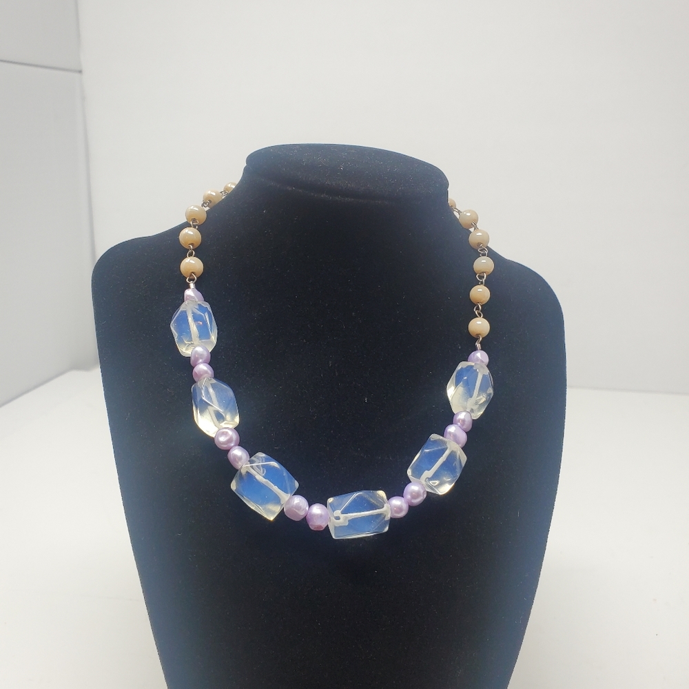 Keren multi bead chunky choker necklace 15" Great condition